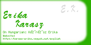 erika karasz business card